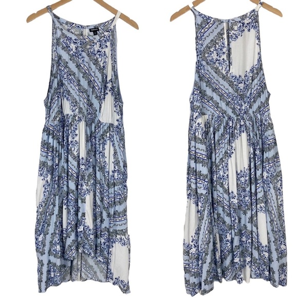 TORRID Blue Bandana High Neck Halter Style Hi-Low Midi Dress Size 2X - Picture 3 of 13